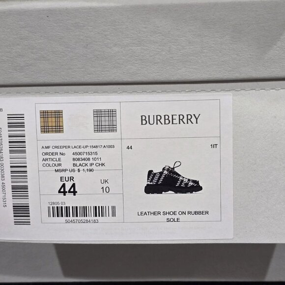 $1190 MSRP-Brand New Burberry Check Creeper boots- Authentic - Picture 1 of 8